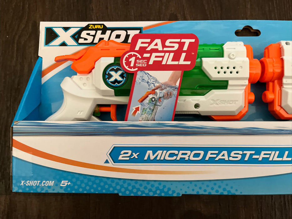 X-Shot Water Fast-Fill Micro Water Blaster Toy 2pk by ZURU - S Open Box