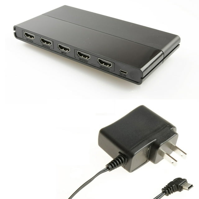 onn. 4-Port High Speed 4K HDMI Splitter For HDTVs Monitors and Projectors, Black