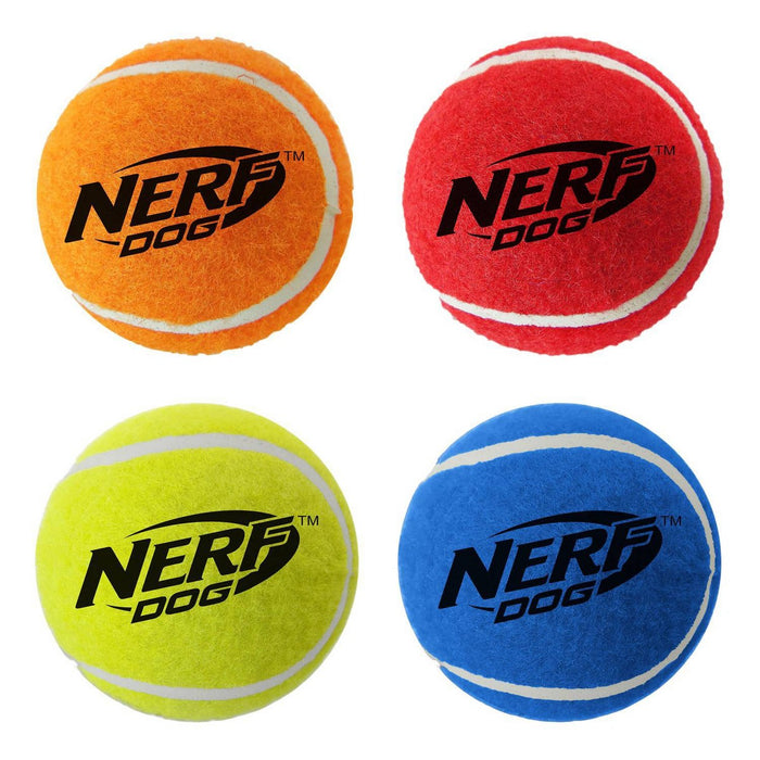 Nerf Dog 2.5in Squeak Tennis Ball 4-PACK Multicolored Dog Toy