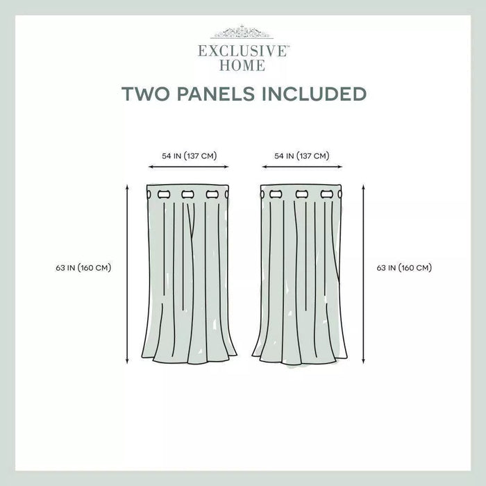 Set of 2 63"x54" Velvet Heavyweight Grommet Top Window Curtain Panel Light Gray - Exclusive Home