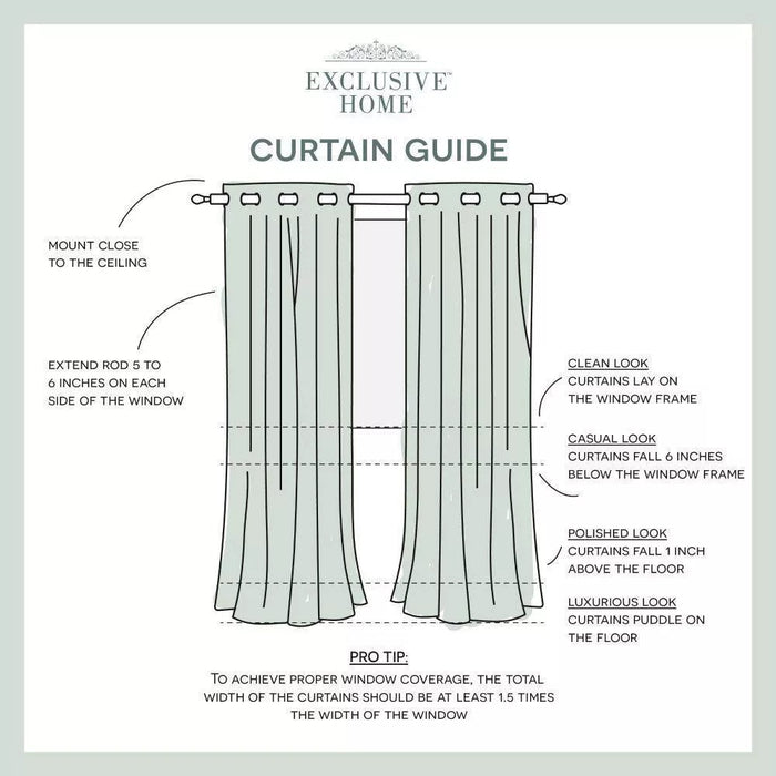 Set of 2 63"x54" Velvet Heavyweight Grommet Top Window Curtain Panel Light Gray - Exclusive Home
