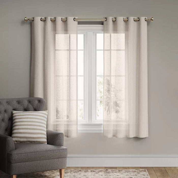 1pc 54"x84" Light Filtering Textured Weave Window Curtain Panel Off White - Threshold