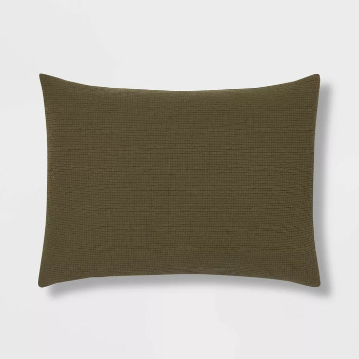 12pc King Micro Texture Comforter & Sheet Bedding Set Dark Green - Threshold