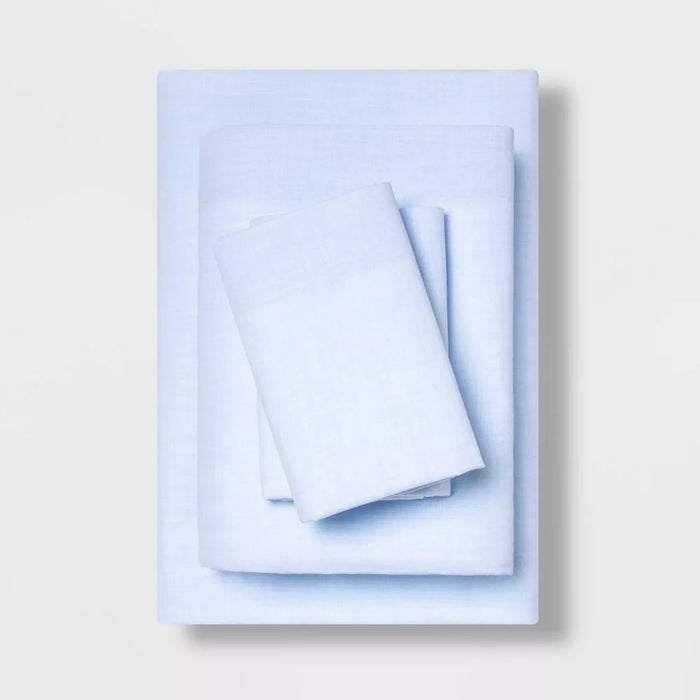 Full Easy Care Solid Sheet Set Light Blue - Room Essentials