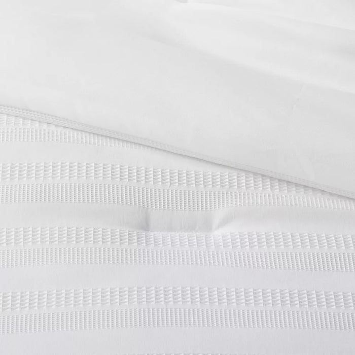 5pc Full/Queen Woven Waffle Stripe Comforter Set White - Threshold