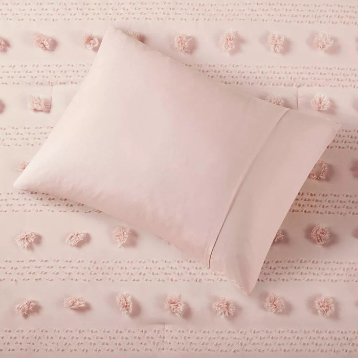 Intelligent Design 3pc Full/Queen Elise Clip Jacquard Comforter Set Pink