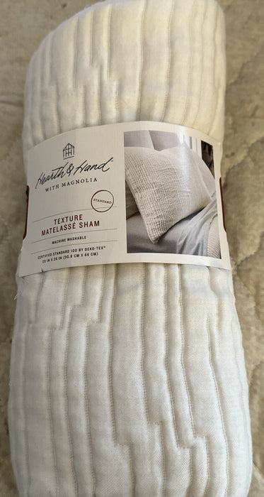 Standard Solid Texture Matelassé Pillow Sham Sour Cream - Hearth & Hand with Magnolia