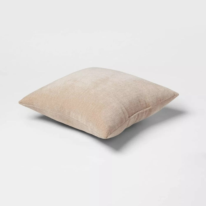 2pk Chenille Square Throw Pillows Neutral - Threshold