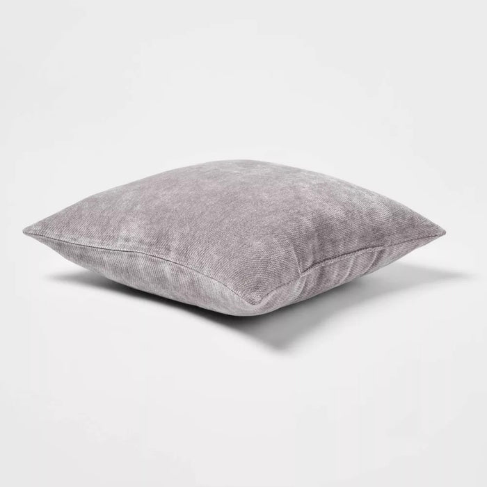 2pk Chenille Square Throw Pillows Gray - Threshold