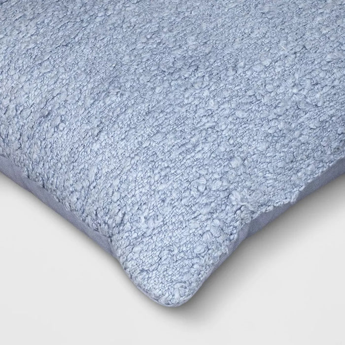 Woven Cotton Textured Square Throw Pillow Blue - Threshold