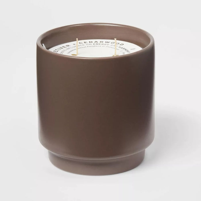 14oz Matte Ceramic Candle Vetiver & Cedarwood Brown - Project 62