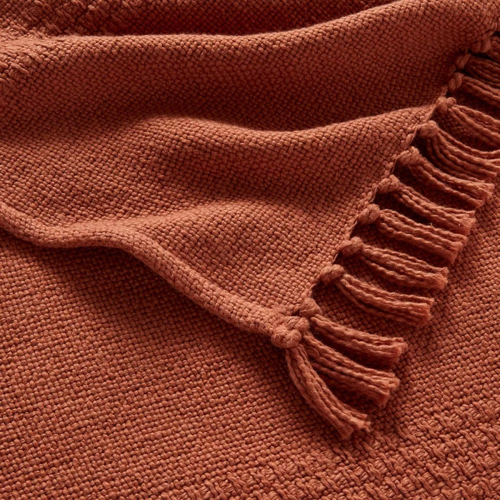 Woven Textural Stripe Bed Throw Rust - Threshold™