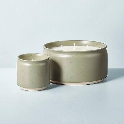 Speckled Ceramic Grapefruit Basil Jar Candle Sage Green 25oz - Hearth & Handâ„¢ with Magnolia