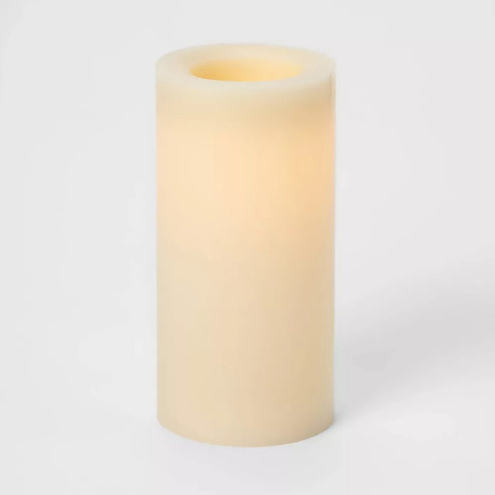 8" X 4" LED Flameless Black Wick Candle Cream - Threshold™