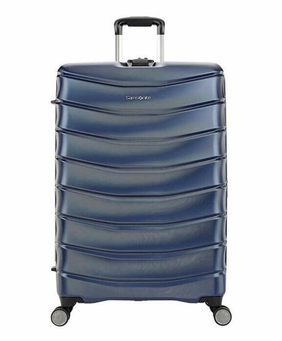 2 PIECE Samsonite Amplitude Hardside Blue Luggage Set Carryon Checked Spinner