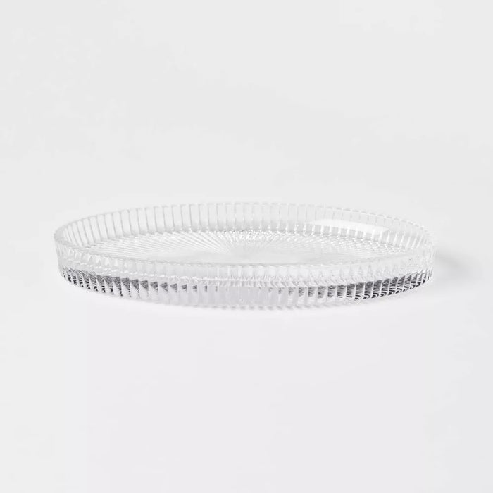 Ribbed Glass Vanity Tray Clear - Threshold