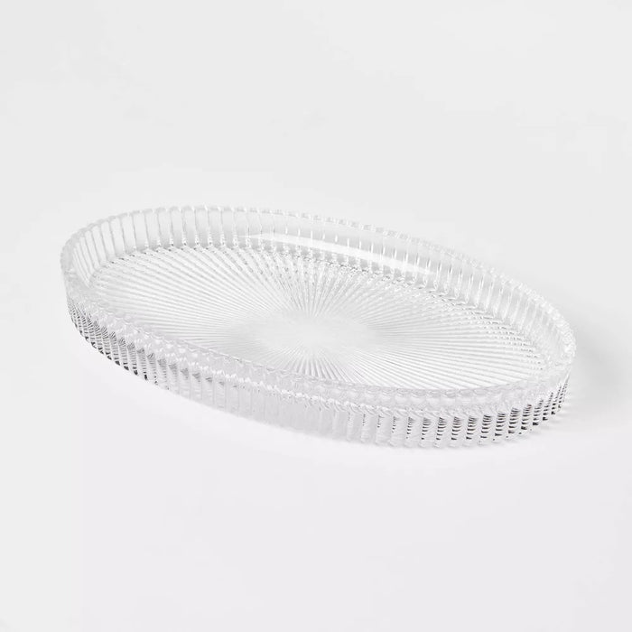 Ribbed Glass Vanity Tray Clear - Threshold
