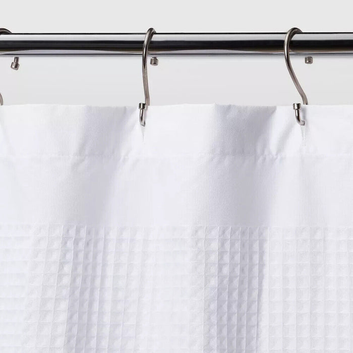 Waffle Inset Shower Curtain White - Threshold