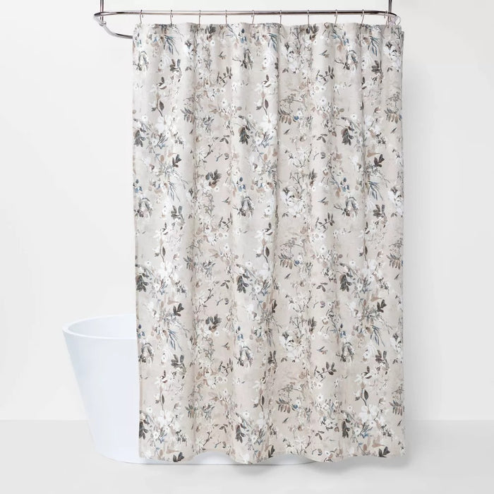 Neutral Floral Shower Curtain - Threshold