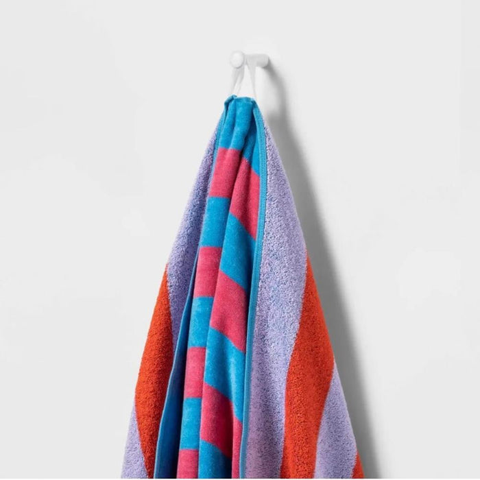 WOW Reversible Beach Towel Pink/Blue/Orange - Sun Squad