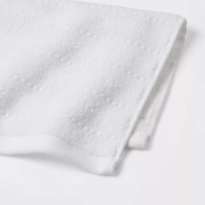 4pc Performance Plus Washcloths White Striped - Threshold