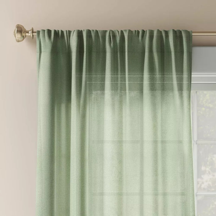 63"x54" Solid Farrah Light Filtering Window Curtain Panel Sage Green - Threshold