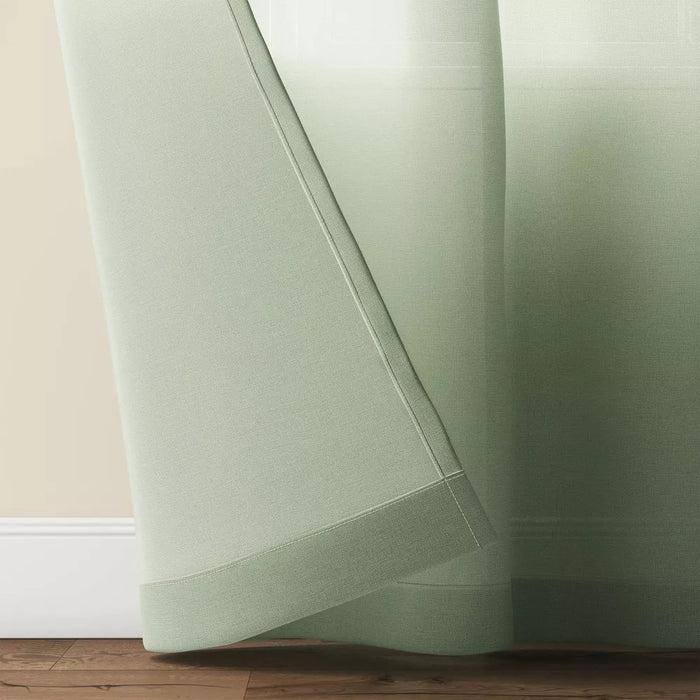 63"x54" Solid Farrah Light Filtering Window Curtain Panel Sage Green - Threshold
