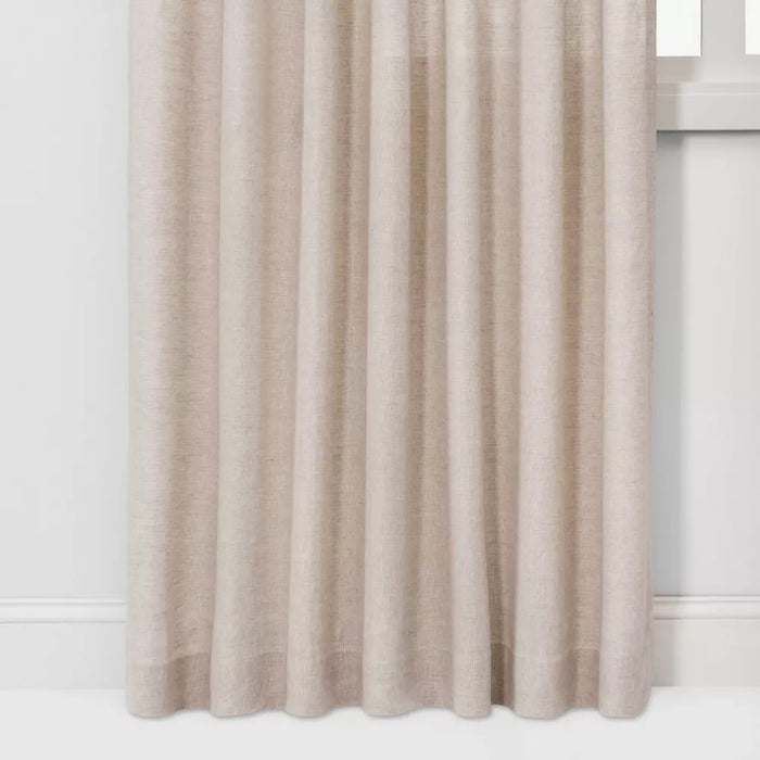 1pc 54"x84" Light Filtering Linen Window Curtain Panel Natural - Threshold