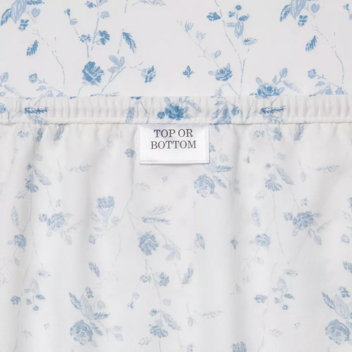 Full 400 Thread Count Floral Print Cotton Performance Sheet Set White/Blue Floral - Threshold