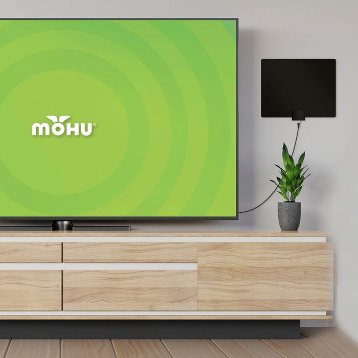 Mohu - Leaf 50 Amplified Indoor HDTV Antenna with 60-Mile Range - Black/White