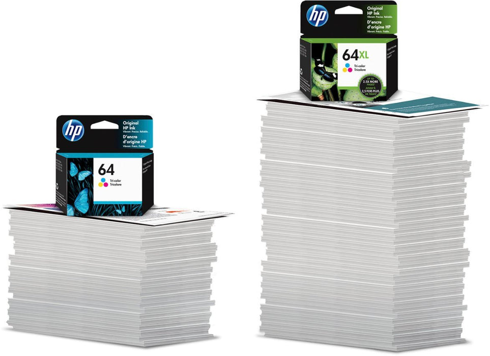 HP 64XL High Yield Original Ink Cartridge, 415 Page Yield - Tri-Color(N9J91AN#140)