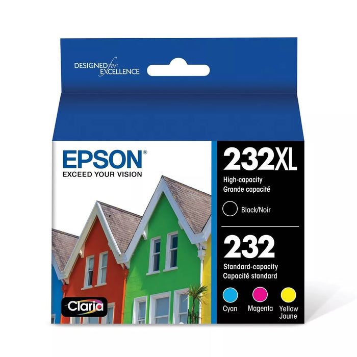 Epson 232XL Black 232 C/M/Y 4pk Ink Cartridges - Black Cyan Magenta Yellow (T232XL-BCS)