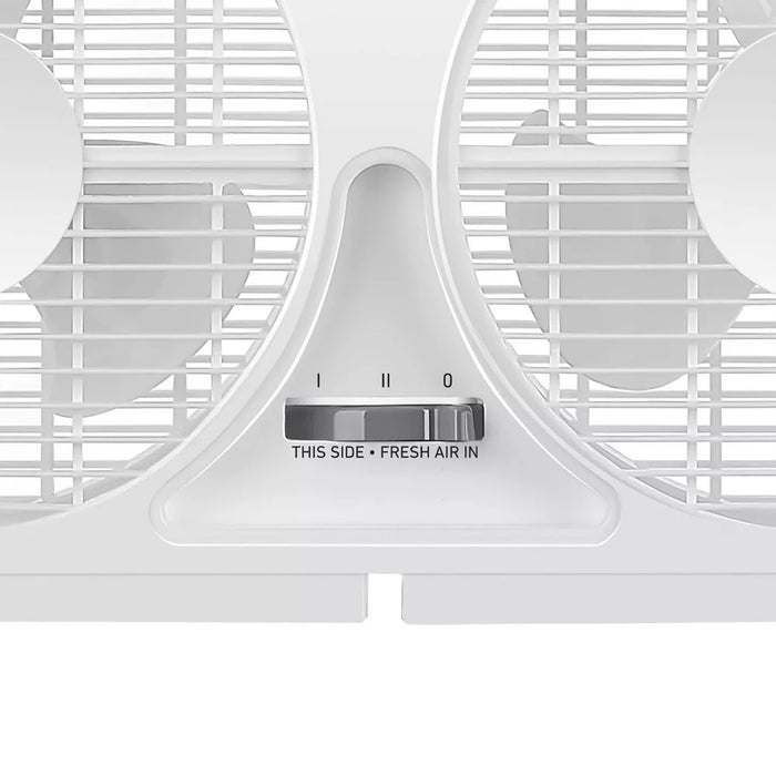 Holmes 9" 2 Speed Twin Blade Manual Window Fan with Reversible Airflow White