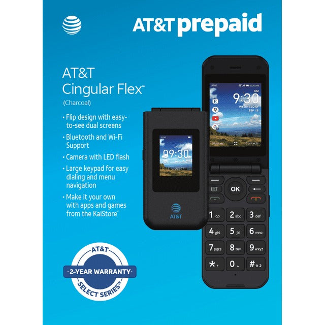 AT&T Prepaid Cingular Flex Flip (4GB) - Charcoal Gray