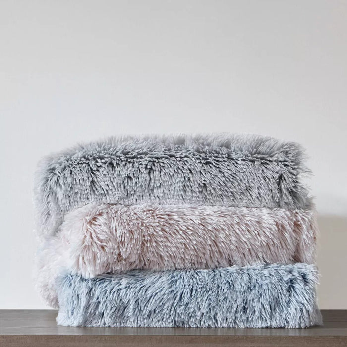50"x60" Maddie Shaggy Faux Fur Throw Blanket Gray - Intelligent Design