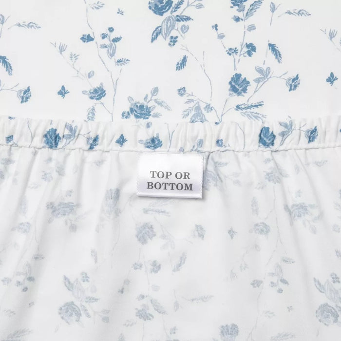 Twin/Twin XL 400 Thread Count Printed Pattern Performance Sheet Set Blue Floral - Threshold