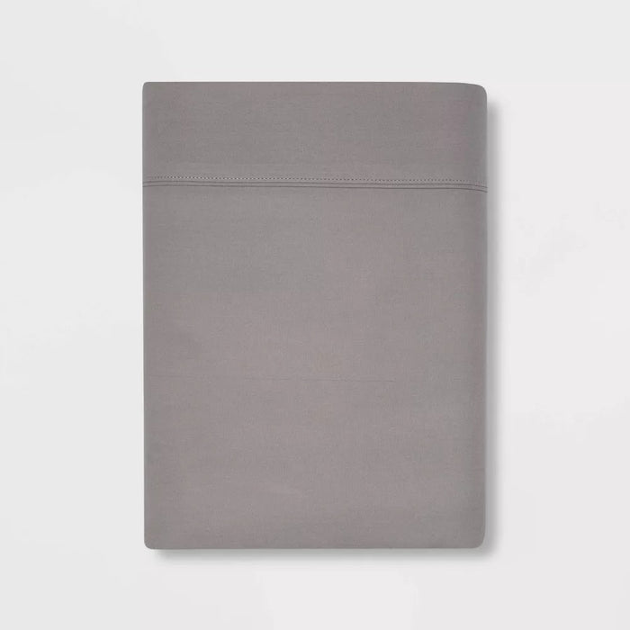 Full 300 Thread Count Ultra Soft Flat Sheet Gray - Threshold