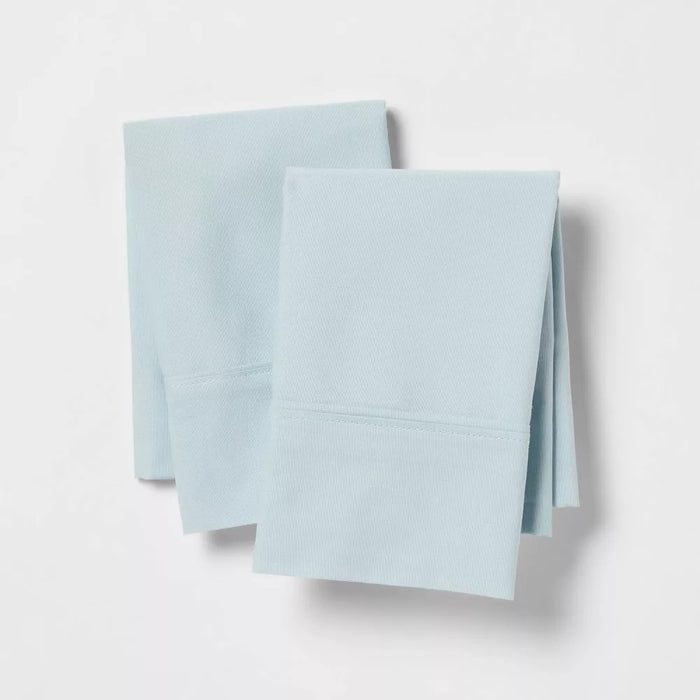 Standard 300 Thread Count Ultra Soft Pillowcase Set Light Blue - Threshold