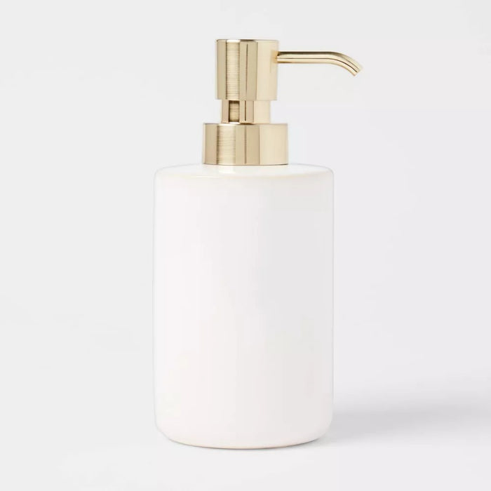 Ceramic Foaming Soap Pump White - Threshold