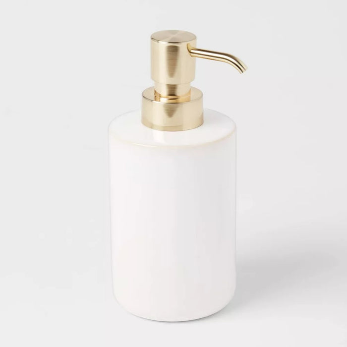 Ceramic Foaming Soap Pump White - Threshold