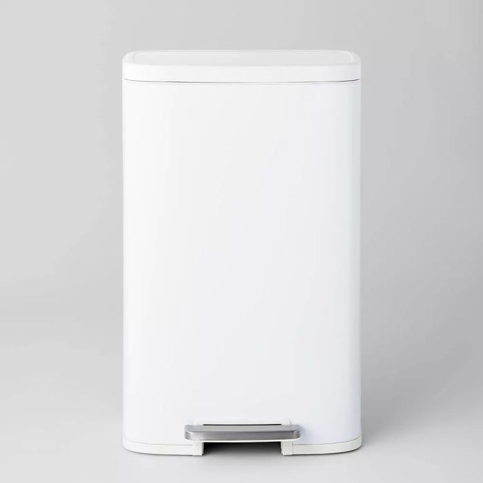 45L Rectangular Step Trash Can White - Brightroom