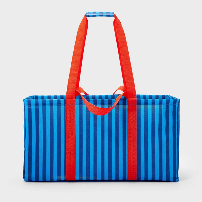 Structured Tote Bag Clear Coating Striped - Sun Squad