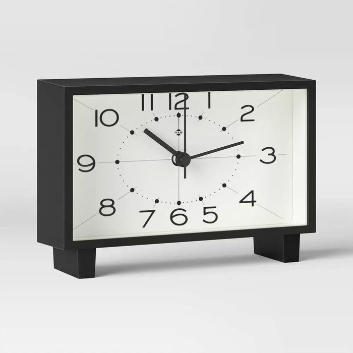 6" Rectangle Mantel Clock Black - Threshold