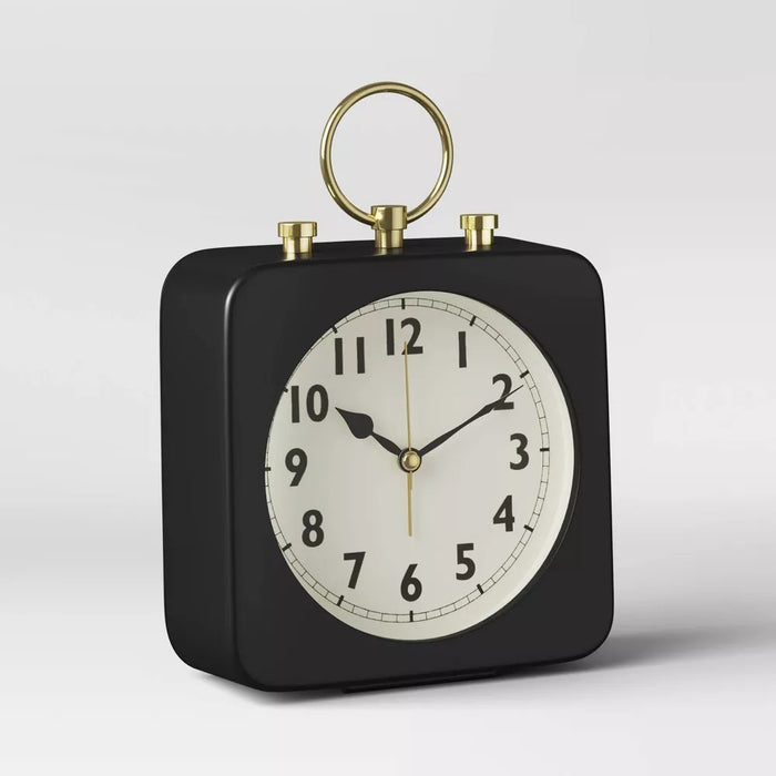 5" Square Alarm Clock Black - Threshold