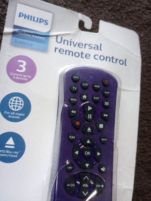 Philips 3-Device Remote Control Purple