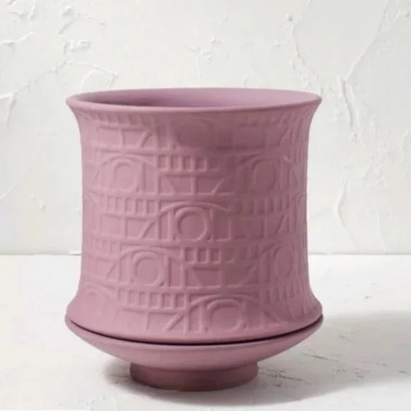 Ceramic Embossed Pattern Planter Matte Purple - Opalhouse designed with Jungalow