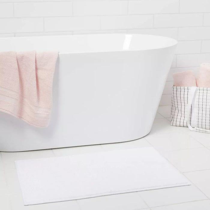 20"x32" Everyday Chenille Bath Rug White - Room Essentials