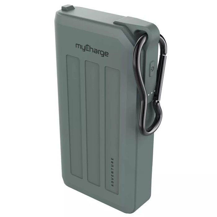 myCharge Adventure H2O Max 15000mAh/2.4A Output  Dual USB-A Port Power Bank - Dark Green
