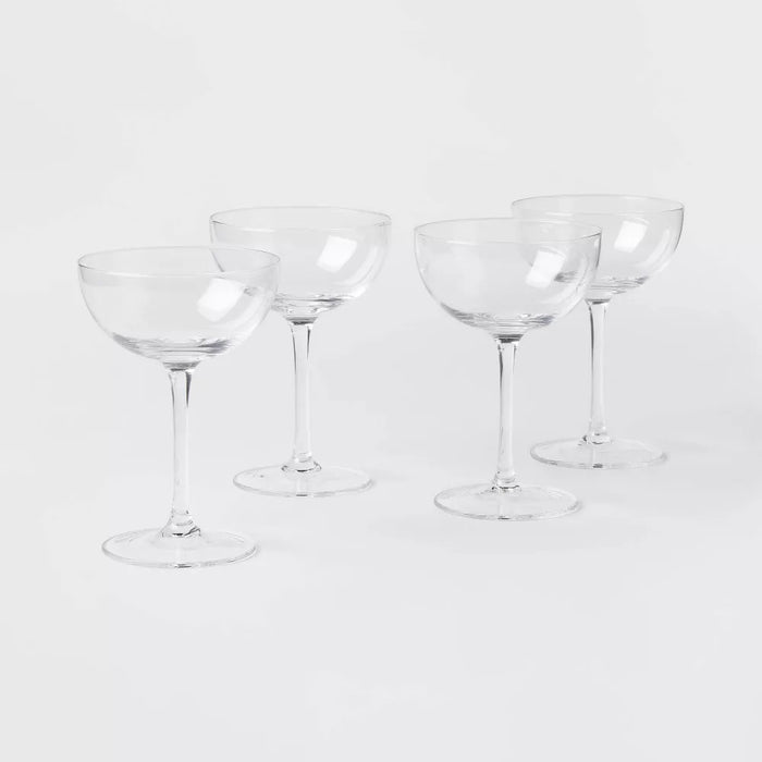 6oz 4pk Glass Entertaining Cocktail Coupe Glasses - Threshold