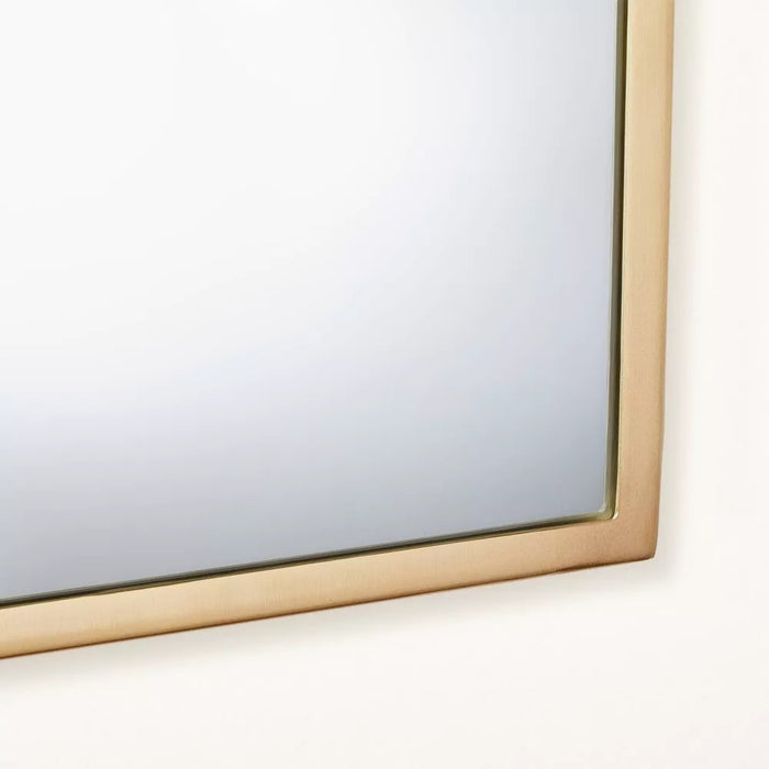 Arched 8" x 16" Metal Frame Wall Mirror Brass Finish - Hearth & Hand with Magnolia